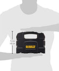 DeWalt hole saw kit case, black plastic with yellow DeWalt logo, bi-metal electrician's set.