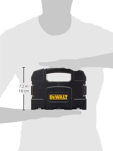 DeWalt hole saw kit case, black plastic with yellow DeWalt logo, bi-metal electrician's set.