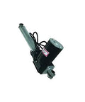 Badass 24V DC Linear Actuator With Heavy Duty Mounting Bracket And Plug N Play Controller Nine Point Eight Inch Stroke Telescopic Rod 1320 Lbs Push Force Ip54 Weatherproof Shield showing the motor and rod design.