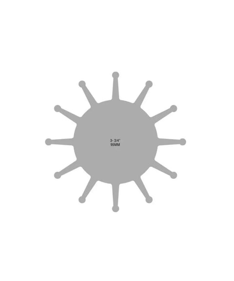 Neoprene Impeller Replacement For Marine Pumps Drive Type 7, 12-Blade, 3-3/4 Diameter, top view silhouette