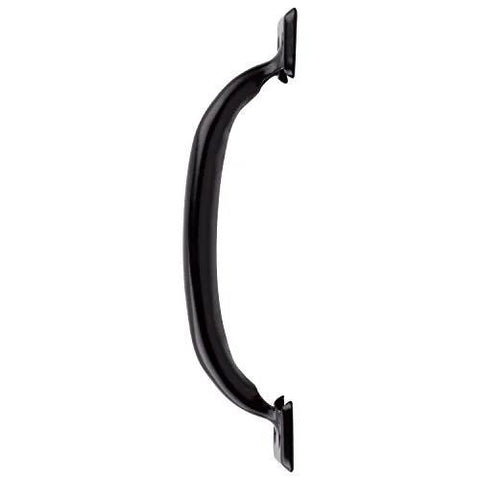 6-1/2 Inch Door Pull In Black Finish For Metal Or Wood Doors With Large Hand Clearance Durable Galvanized Construction Includes Mounting Screws