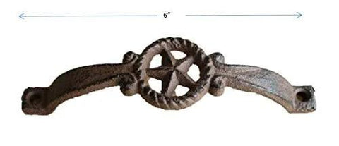Set Of 10 Cast Iron Drawer Pulls In Dark Rustic Brown Finish With Black Three Quarter Inch Mounting Screws Included, Each About Six Inches Long And One And A Half Inches Wide