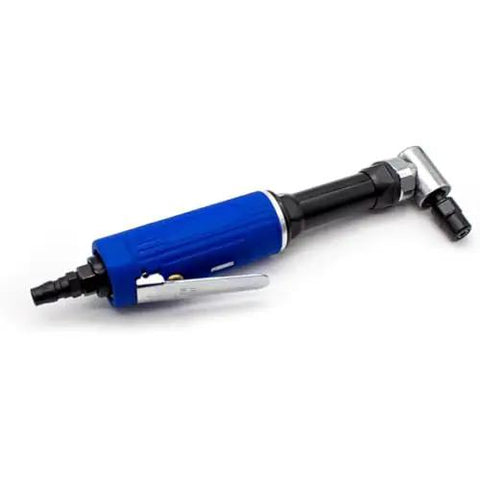 Straight Up 1/4 Inch Pneumatic Air Angle Die Grinder With 90 Degree Cutting Head, Rock Solid 18000 Rpm High Speed Polishing Tool For Quick Metalwork And Auto Garage Fixes, Compact Blue Workhorse