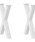 Adjustable Dining Table Legs Two Pack Heavy Duty Powder Coated Steel Desk Legs With Levelers White Finish 50x73 Cm Sturdy Metal