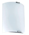 Slick Modern 1 Light Vanity Wall Sconce With Dimmable LED Mirror Lighting For Hallway Bathroom And Fireplace Milky Glass Front Silver Accents 11 Inch Indoor