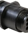 Rock Solid 9 Pin Circular Receptacle Housing Bulk Pack Size 13 Free Hanging Electrical Connector Heavy Duty Wiring Plug for Industrial Applications showing rugged connector with 9 contact cavities.