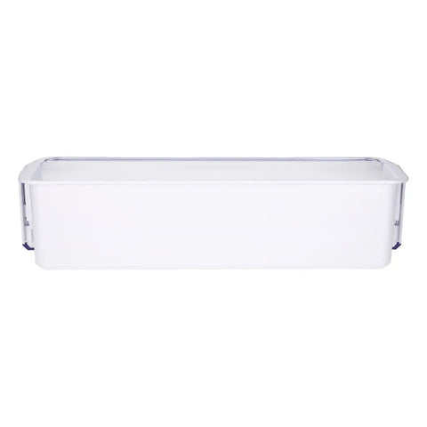 Door Shelf Bin For Refrigerator DA97-06175F Replacement, White OEM Part, front view showing clear design and durable build.