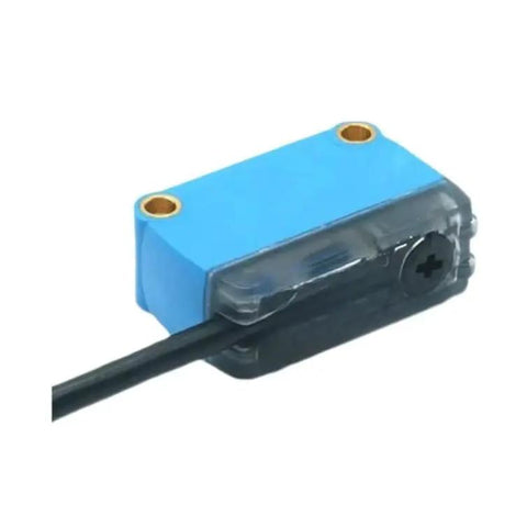 Heavy Duty Photoelectric Sensor Model WTB27-3P2413S09 for Industrial Automation with blue housing and cable