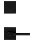 Halifax Keyed Entry Lever And Deadbolt Combo Pack With SmartKey Security Microban And Matte Black Finish For Exterior Doors Rekeyable