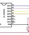 ULN2003 driver schematic with 28BYJ-48 5V 4-phase stepper motor