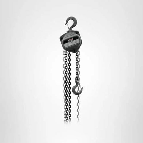 1 Ton Hand Chain Hoist For 10 Foot Lift Model S90 100 10 Gray With Industrial Rated Alloy Steel Hooks Rotating 360 Degrees