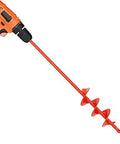 MAXCCINO auger drill bit for planting, orange 2-inch diameter x 14.5-inch long spiral earth auger