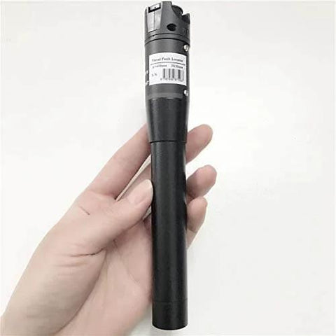 Hand holding 50mW VFL Fiber Optic Visual Fault Locator Pen For Long Range Testing Up To 26km Go To Gear For Routers Switches And Cables