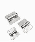 Stainless Steel Torque Hinge With Friction Damping And Free Stop For Precise Positioning In Furniture Hinges For Cabinets And Woodworking RoHS Certified Durable Hardware, showing three stainless steel hinges in different sizes.