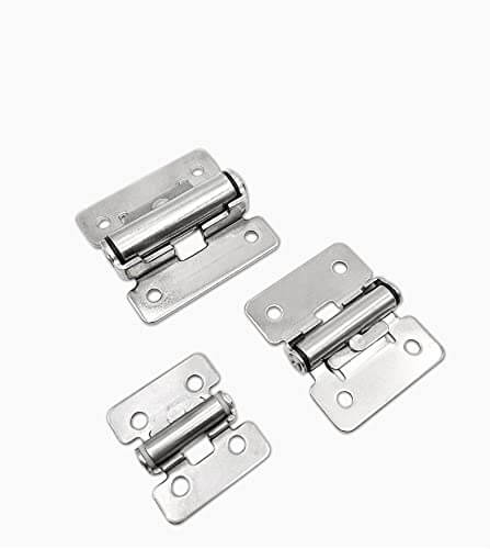 Stainless Steel Torque Hinge With Friction Damping And Free Stop For Precise Positioning In Furniture Hinges For Cabinets And Woodworking RoHS Certified Durable Hardware, showing three stainless steel hinges in different sizes.