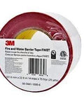 Fire and Water Barrier Tape FWBT4 4 in x 75 ft 1 roll self-adhesive firestop seal red packaging