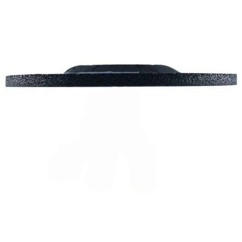 Side view of a 4.5-inch depressed-center metal grinding wheel, 1/4-inch thick, 7/8-inch arbor for angle grinders.