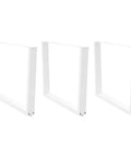Set Of 3 Adjustable Dining Table Legs In Powder Coated Steel For Built To Last Durable Modern Support In Home And Office Tables Height Adjustable From 72 To 73.3 Cm And 100 Cm Long Heavy Duty Stability With Easy Installation, visible side view of white frame design.