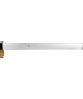 Heavy Duty Mortise Exit Device For Narrow Stile Aluminum Doors Left Hand Reverse Layout With Standard Backset And Forty Two Inch Vertical Frame finished in sleek satin aluminum.