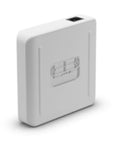 Compact white 16 Port PoE Switch With 8 PoE Plus Ports, 16 Gigabit Ethernet, Fully Managed Layer 2, wall mountable for small biz.
