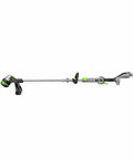 Cordless String Trimmer With Powerload Technology For Weeds And Grass 15 Inch Cutting Width Telescopic Aluminum Shaft For Easy Reach Up To 45 Minutes Runtime Battery And Charger Not Included Easy Start No Fuss Yard Cleanup, side view