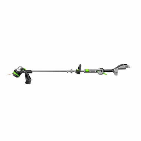Cordless String Trimmer With Powerload Technology For Weeds And Grass 15 Inch Cutting Width Telescopic Aluminum Shaft For Easy Reach Up To 45 Minutes Runtime Battery And Charger Not Included Easy Start No Fuss Yard Cleanup, side view