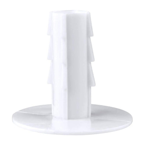 Skywalker single feed-through cable bushing, white plastic with round base.