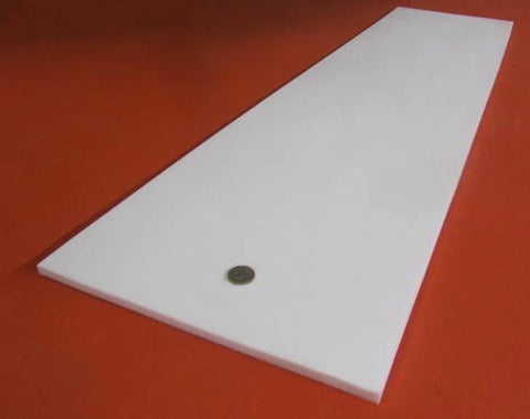 Virgin PTFE Sheet Three Eighths Inch Thick By Twelve By Forty Eight Inches Nonstick Material for High Temperature Applications