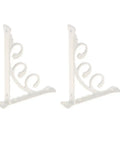 Set Of 2 Heavy Duty Floral Shelf Brackets Made From Lightweight Aluminum, Sturdy Built To Last Wall Mount Corner Braces, decorative design