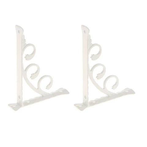 Set Of 2 Heavy Duty Floral Shelf Brackets Made From Lightweight Aluminum, Sturdy Built To Last Wall Mount Corner Braces, decorative design