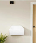 Wall Mount Sink - Lightweight Plastic Basin for Small Bathrooms, Easy No-Drill Installat, mounted on a wall with a modern design.