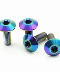 Rad Ultra Lightweight M5x10 Titanium Disc Brake Bolts With Torx T25 Drive And Anti Vibration Rubber Inserts Perfect For Gnarly Trails To Keep Your Sick Bike Setup Locked In And Rolling Smooth, in vibrant color finish.