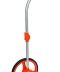 Rock Solid 12 Inch Measuring Wheels 2 Pack Heavy Duty Pro Grade Retractable telescoping handle measuring wheel with orange accents.