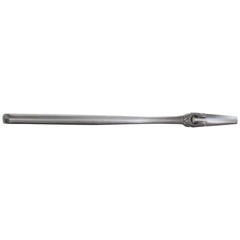 Side view of 10 Inch Adjustable Wrench With Extra Capacity Jaw Forged Alloy Steel, High Polish Chrome Finish, Lightweight Yet Heavy Duty And Rugged.