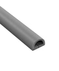 Low Profile Gray Floor Cable Cover And Durable Pvc Wire Protector, 1 meter long with rounded edge for hiding cords.