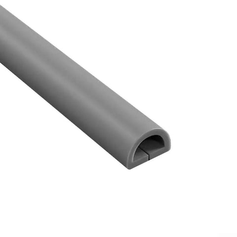 Low Profile Gray Floor Cable Cover And Durable Pvc Wire Protector, 1 meter long with rounded edge for hiding cords.