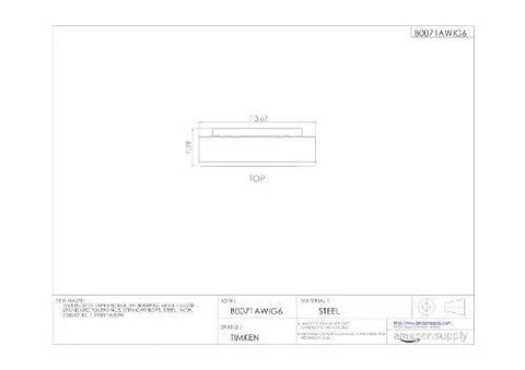Technical drawing of Single Cone Tapered Roller Bearing, Straight Bore, Steel, Inch Size, 2.000 In ID, 1.193 In Width, Standard Tolerance.