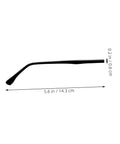 Two Pairs Metal Eyeglass Arms Replacement Kit With Black Temple Legs For Quick Fixes, shown with dimensions for fit.