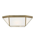 2-Light Morrison Satin Brass Ceiling Lamp With Soft Glow, classic modern flush mount for kitchen, bath, living or bedroom