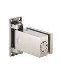 Heavy Duty Brushed Satin Nickel Hydraulic Door Hinge Designed For Self Closing All Glass Commercial Doors With Rock Solid Hold Open Feature And Butter Smooth Swing, side view.