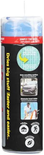 CleanTools absorber XL blue synthetic drying chamois in retail package, front view, 29x18 in