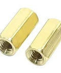 Brass Hexagonal Standoff Spacers M3 Female Thread 10mm Long Pillar Nuts 50 Pack Gold Tone For PCBs Enclosures And DIY Projects