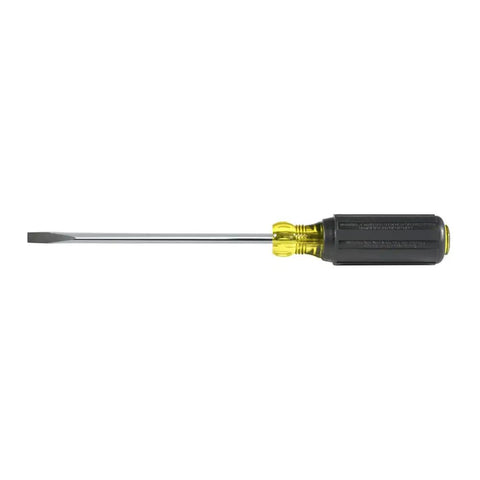 Quarter Inch Cabinet Tip Screwdriver With Narrow Blade For Recessed Fasteners Cushioned Grip Handle For Extra Torque Heavy Duty 6 Inch Length