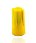 Rugged Yellow Twist On Wire Connector For 22 To 10 AWG Cables features easy winged design and ergonomic sweep wings.