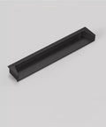 Concealed Drawer Pull Handle Black Zinc Alloy Slick Low Profile Cabinet Door Knob for kitchen cupboards and drawers, 7.09 inches long