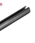 20-Piece Slotted Spring Pin Set 6mm By 40mm 65Mn Plain Finish Roll Assortment Kit, close-up of single pin and dimensions