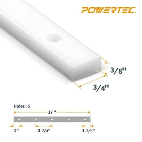 Two Pack 17 Inch Miter Bar For Table Saw Sleds And Router Tables, Crosscut Track With Predrilled Holes And Screws, HDPE Construction, Fits Bandsaws and Taper Jigs