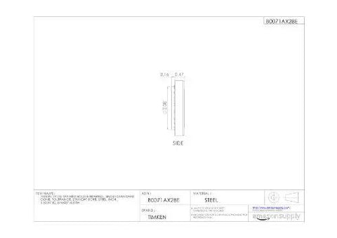 Technical diagram of Single Cone Tapered Roller Bearing 19150 Steel Straight Bore 1.5000 ID 0.6500 Width Industrial Grade