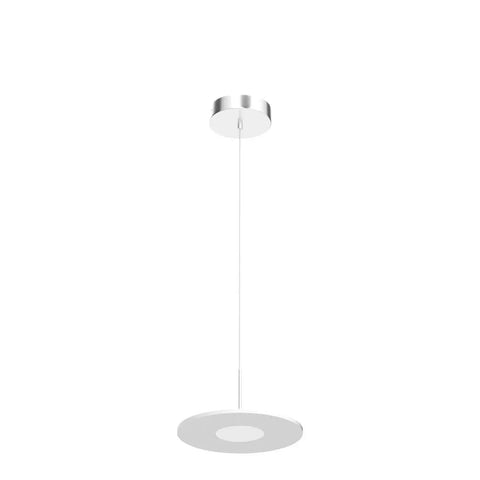 Insta Worthy Modern Chrome Pendant Light With 6000K LED Ceiling Fixture, sleek round minimalist design, single hanging light.