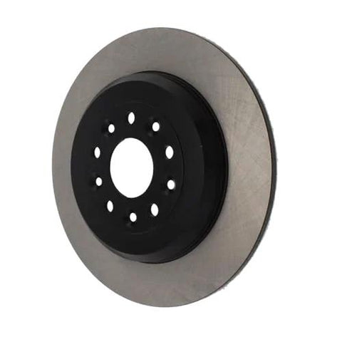 Rear brake rotor, Centric Premium 120.61081, metal disc with black center hub for Ford/Lincoln/Mercury.